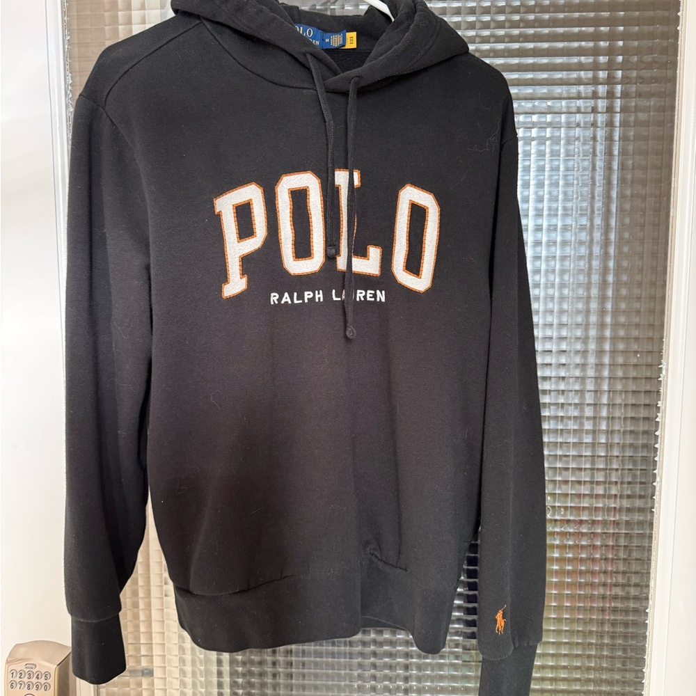 Ralph Lauren Black Hoodie with Embroidered Logo